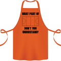What Part of Hockey Dont You Understand Ice Cotton Apron 100% Organic Orange