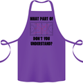 What Part of Hockey Dont You Understand Ice Cotton Apron 100% Organic Purple