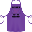 What Part of Hockey Dont You Understand Ice Cotton Apron 100% Organic Purple