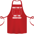 What Part of Hockey Dont You Understand Ice Cotton Apron 100% Organic Red