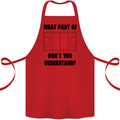 What Part of Hockey Dont You Understand Ice Cotton Apron 100% Organic Red
