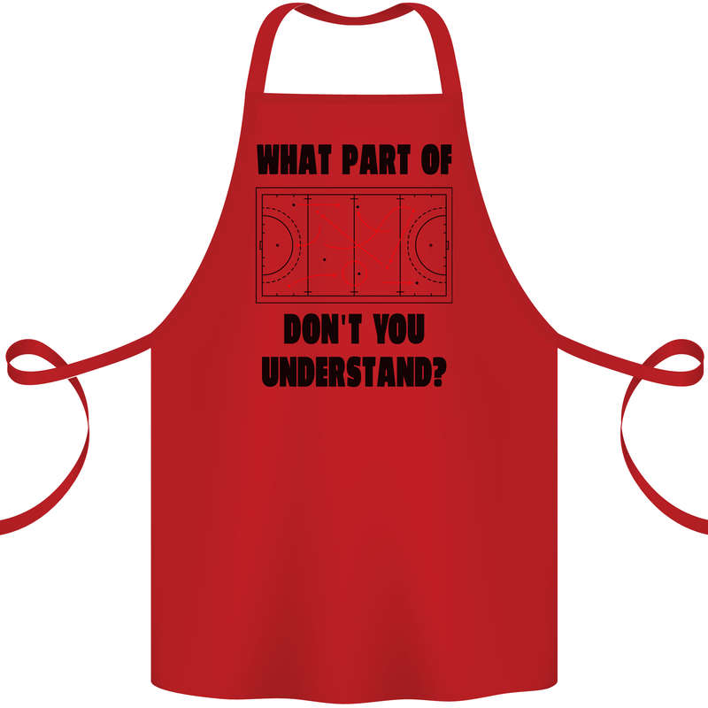 What Part of Hockey Dont You Understand Ice Cotton Apron 100% Organic Red