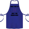 What Part of Hockey Dont You Understand Ice Cotton Apron 100% Organic Royal Blue