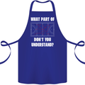 What Part of Hockey Dont You Understand Ice Cotton Apron 100% Organic Royal Blue