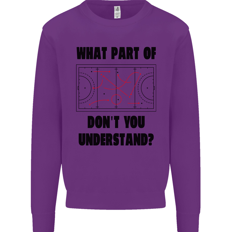 What Part of Hockey Dont You Understand Ice Kids Sweatshirt Jumper Purple