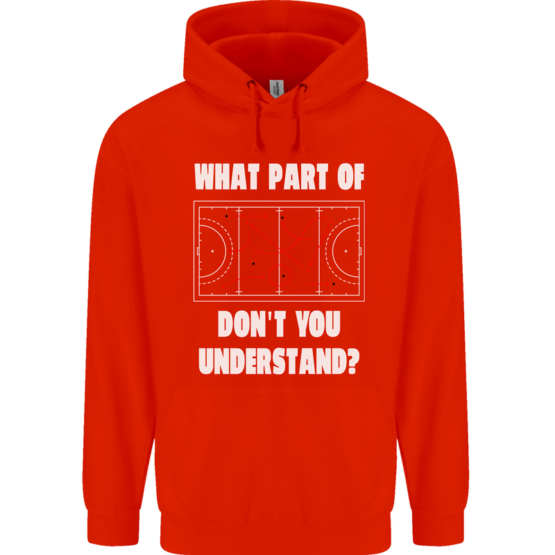 What Part of Hockey Dont You Understand Ice Mens 80% Cotton Hoodie Bright Red