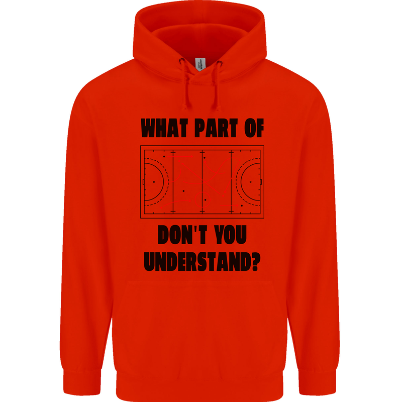 What Part of Hockey Dont You Understand Ice Mens 80% Cotton Hoodie Bright Red