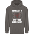 What Part of Hockey Dont You Understand Ice Mens 80% Cotton Hoodie Charcoal
