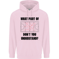 What Part of Hockey Dont You Understand Ice Mens 80% Cotton Hoodie Light Pink