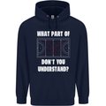 What Part of Hockey Dont You Understand Ice Mens 80% Cotton Hoodie Navy Blue