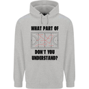 What Part of Hockey Dont You Understand Ice Mens 80% Cotton Hoodie Sports Grey