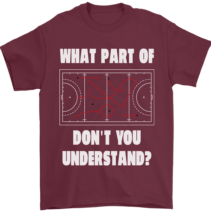 What Part of Hockey Dont You Understand Ice Mens T-Shirt 100% Cotton Maroon