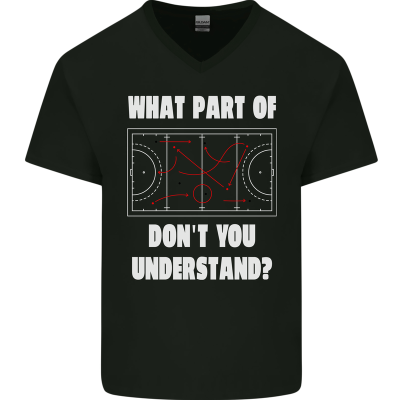 What Part of Hockey Dont You Understand Ice Mens V-Neck Cotton T-Shirt Black