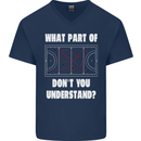 What Part of Hockey Dont You Understand Ice Mens V-Neck Cotton T-Shirt Navy Blue