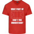 What Part of Hockey Dont You Understand Ice Mens V-Neck Cotton T-Shirt Red