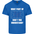What Part of Hockey Dont You Understand Ice Mens V-Neck Cotton T-Shirt Royal Blue