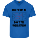 What Part of Hockey Dont You Understand Ice Mens V-Neck Cotton T-Shirt Royal Blue