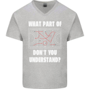 What Part of Hockey Dont You Understand Ice Mens V-Neck Cotton T-Shirt Sports Grey