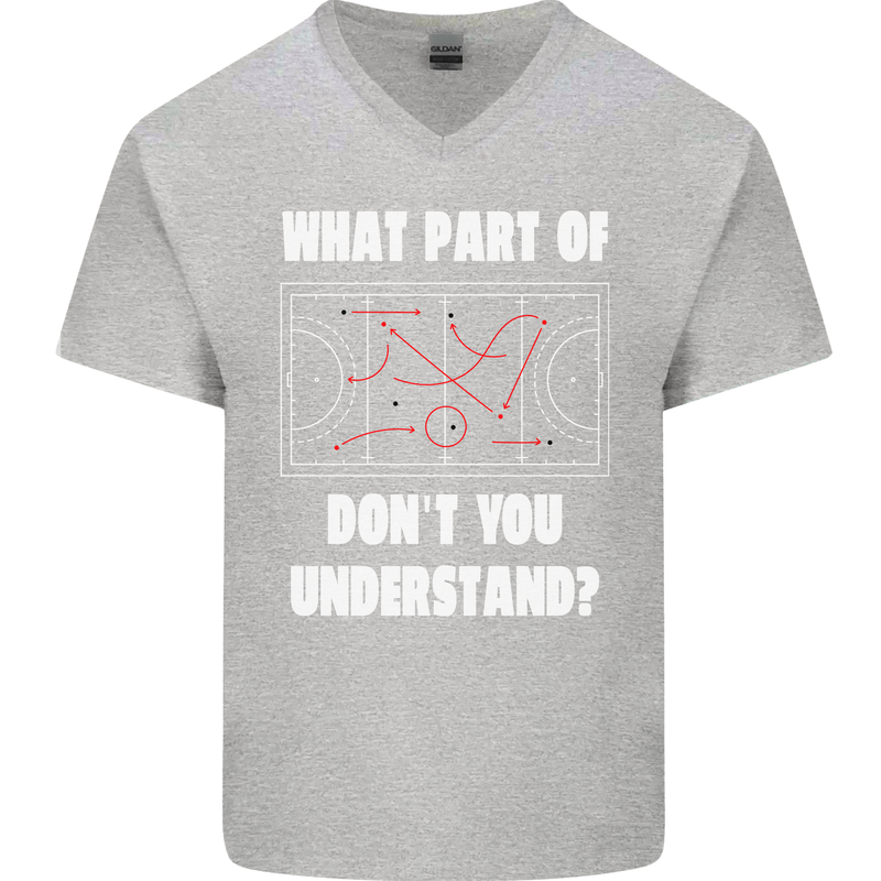 What Part of Hockey Dont You Understand Ice Mens V-Neck Cotton T-Shirt Sports Grey