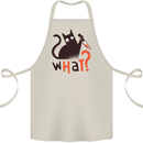 What? Funny Murderous Black Cat Halloween Cotton Apron 100% Organic Natural