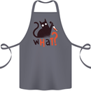 What? Funny Murderous Black Cat Halloween Cotton Apron 100% Organic Steel