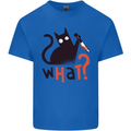 What? Funny Murderous Black Cat Halloween Kids T-Shirt Childrens Royal Blue