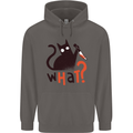 What? Funny Murderous Black Cat Halloween Mens 80% Cotton Hoodie Charcoal