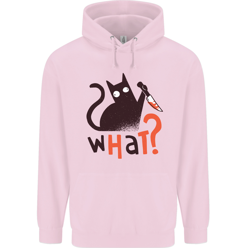 What? Funny Murderous Black Cat Halloween Mens 80% Cotton Hoodie Light Pink