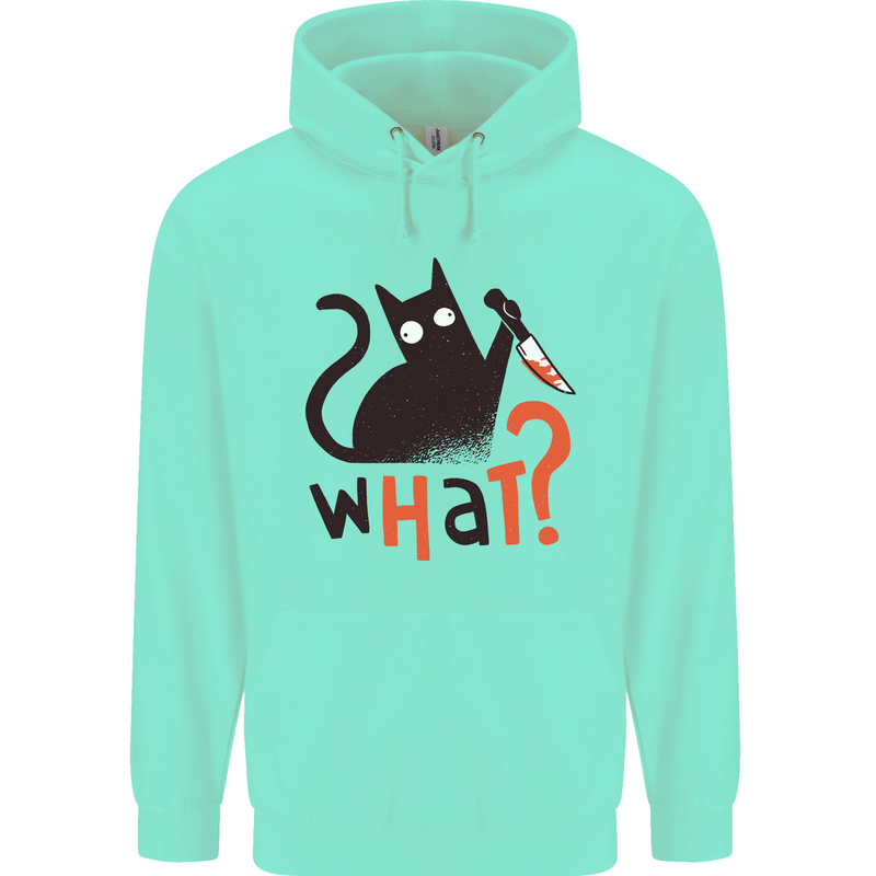 What? Funny Murderous Black Cat Halloween Mens 80% Cotton Hoodie Peppermint