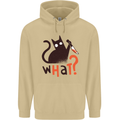 What? Funny Murderous Black Cat Halloween Mens 80% Cotton Hoodie Sand