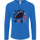 What? Funny Murderous Black Cat Halloween Mens Long Sleeve T-Shirt Royal Blue