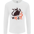 What? Funny Murderous Black Cat Halloween Mens Long Sleeve T-Shirt White