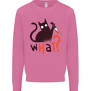 What? Funny Murderous Black Cat Halloween Mens Sweatshirt Jumper Azalea