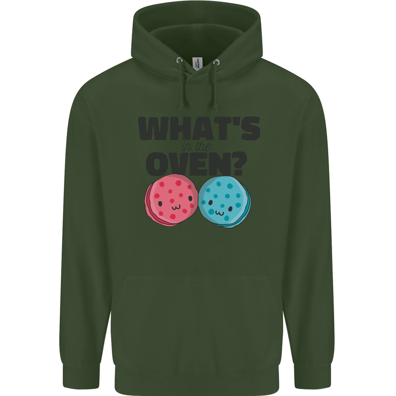 What's in the Oven Gender Reveal New Baby Pregnancy Childrens Kids Hoodie Forest Green