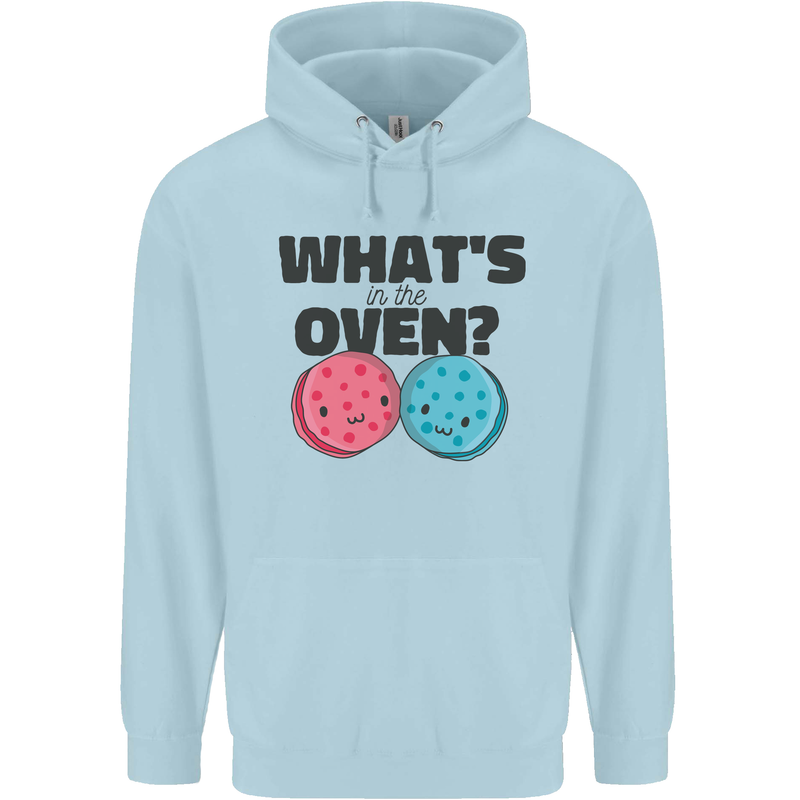 What's in the Oven Gender Reveal New Baby Pregnancy Childrens Kids Hoodie Light Blue