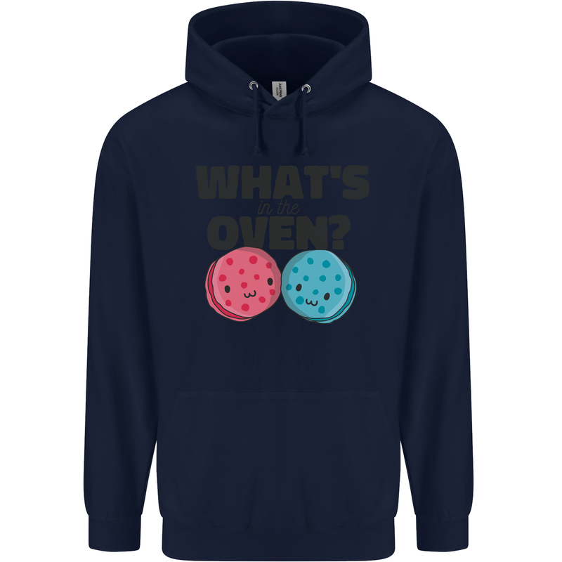 What's in the Oven Gender Reveal New Baby Pregnancy Childrens Kids Hoodie Navy Blue