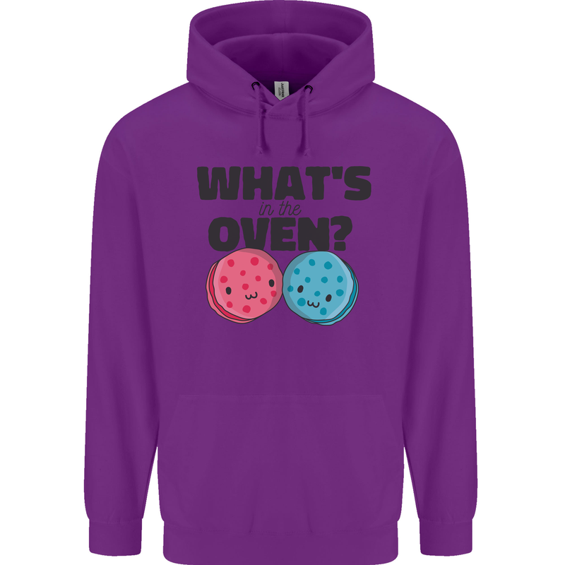 What's in the Oven Gender Reveal New Baby Pregnancy Childrens Kids Hoodie Purple