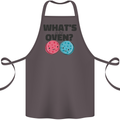 What's in the Oven Gender Reveal New Baby Pregnancy Cotton Apron 100% Organic Dark Grey