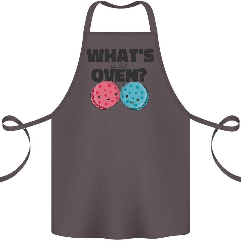 What's in the Oven Gender Reveal New Baby Pregnancy Cotton Apron 100% Organic Dark Grey