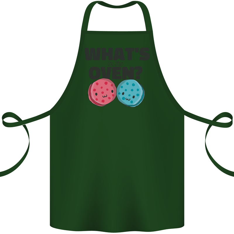 What's in the Oven Gender Reveal New Baby Pregnancy Cotton Apron 100% Organic Forest Green