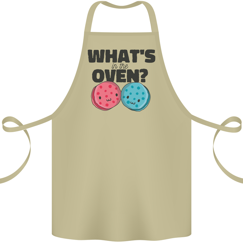 What's in the Oven Gender Reveal New Baby Pregnancy Cotton Apron 100% Organic Khaki