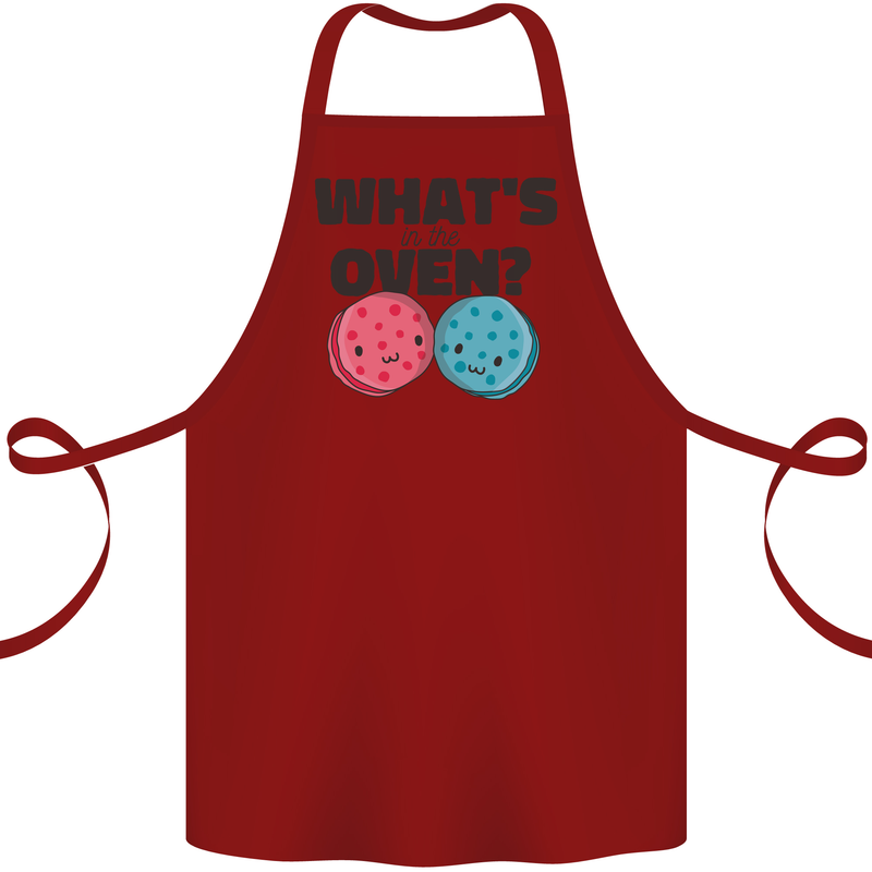 What's in the Oven Gender Reveal New Baby Pregnancy Cotton Apron 100% Organic Maroon