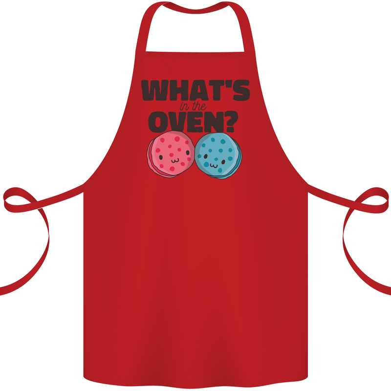 What's in the Oven Gender Reveal New Baby Pregnancy Cotton Apron 100% Organic Red