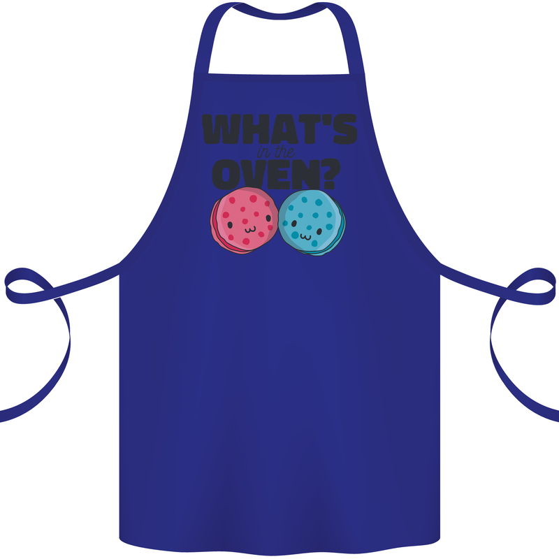 What's in the Oven Gender Reveal New Baby Pregnancy Cotton Apron 100% Organic Royal Blue
