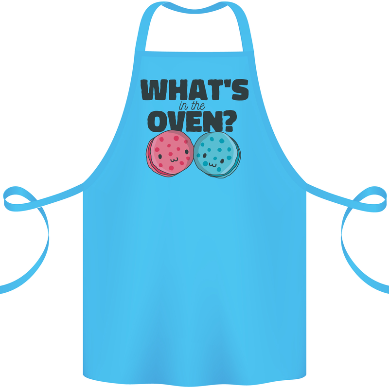 What's in the Oven Gender Reveal New Baby Pregnancy Cotton Apron 100% Organic Turquoise