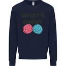 What's in the Oven Gender Reveal New Baby Pregnancy Kids Sweatshirt Jumper Navy Blue