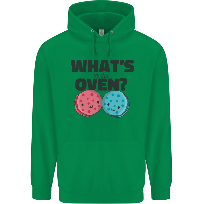 What's in the Oven Gender Reveal New Baby Pregnancy Mens 80% Cotton Hoodie Irish Green