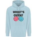 What's in the Oven Gender Reveal New Baby Pregnancy Mens 80% Cotton Hoodie Light Blue