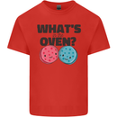What's in the Oven Gender Reveal New Baby Pregnancy Mens Cotton T-Shirt Tee Top Red