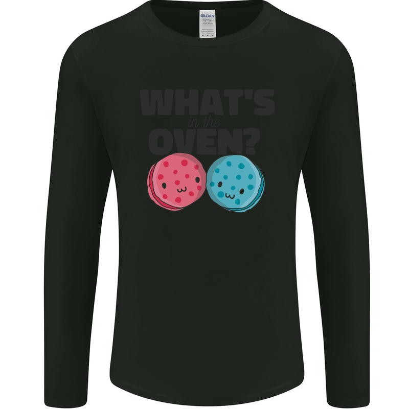 What's in the Oven Gender Reveal New Baby Pregnancy Mens Long Sleeve T-Shirt Black